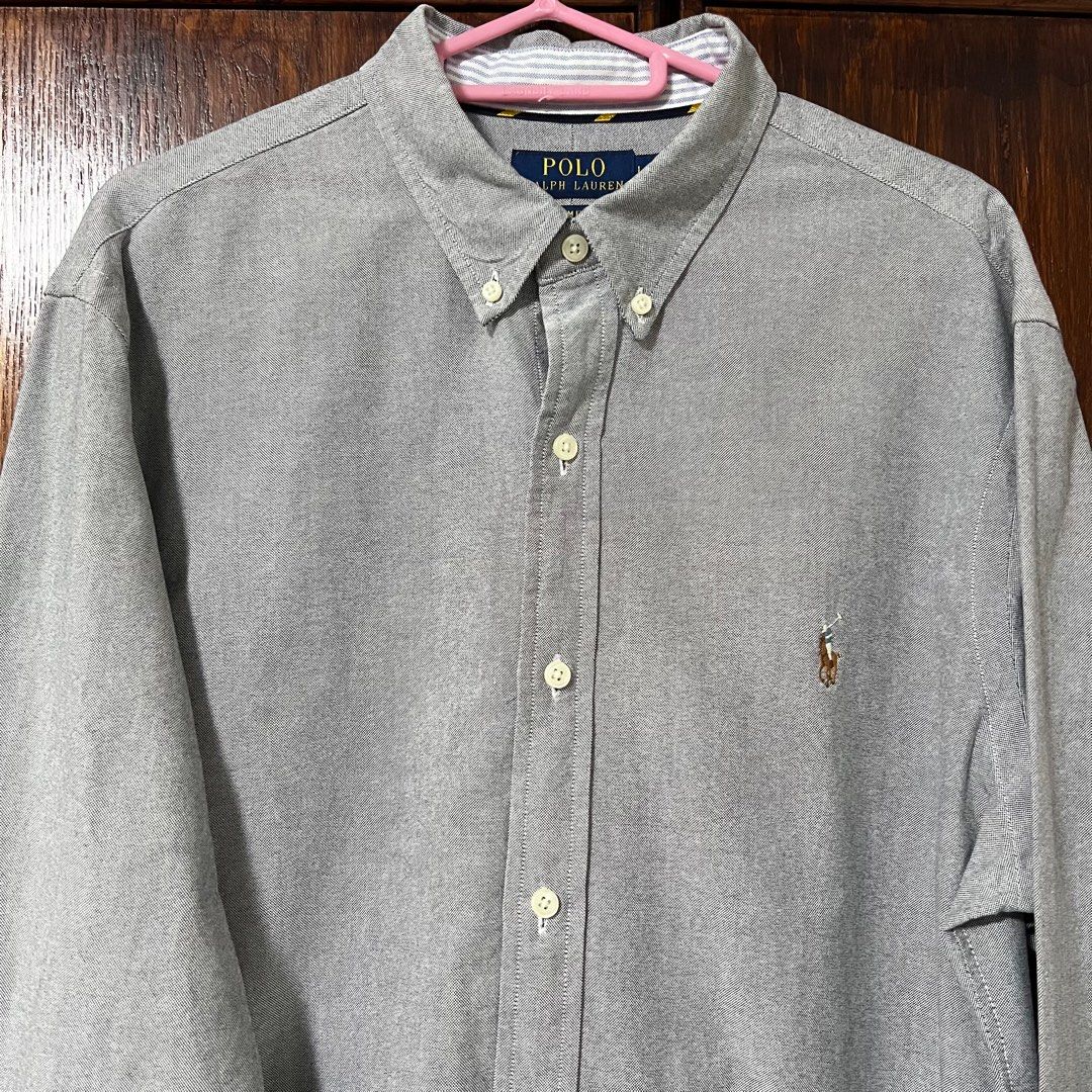 Ralph lauren deals grey oxford shirt