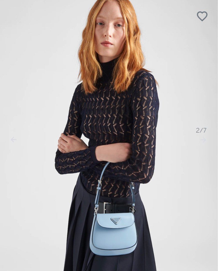 Prada cleo mini bag in celeste