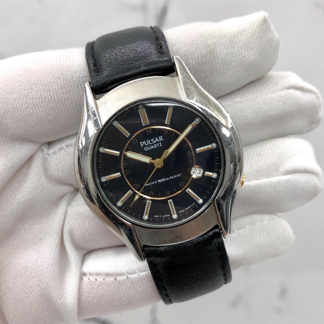 Pulsar black shop watch