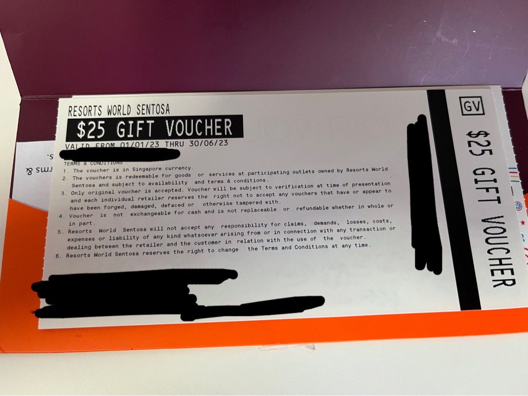 RWS Vouchers worth 50 (25 x 2) Valid till 30 June 2023, Tickets
