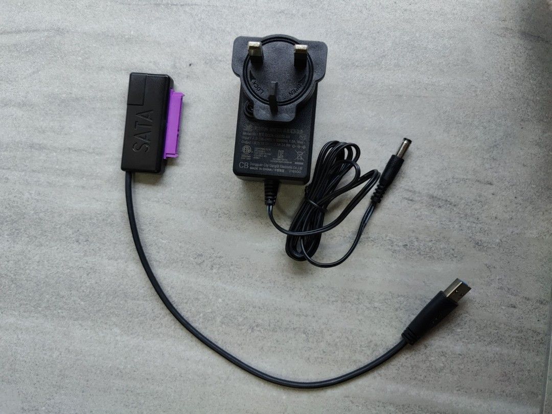 SATA USB 3 Adapter + 12V Adapter, Computers & Tech, Parts & Accessories ...