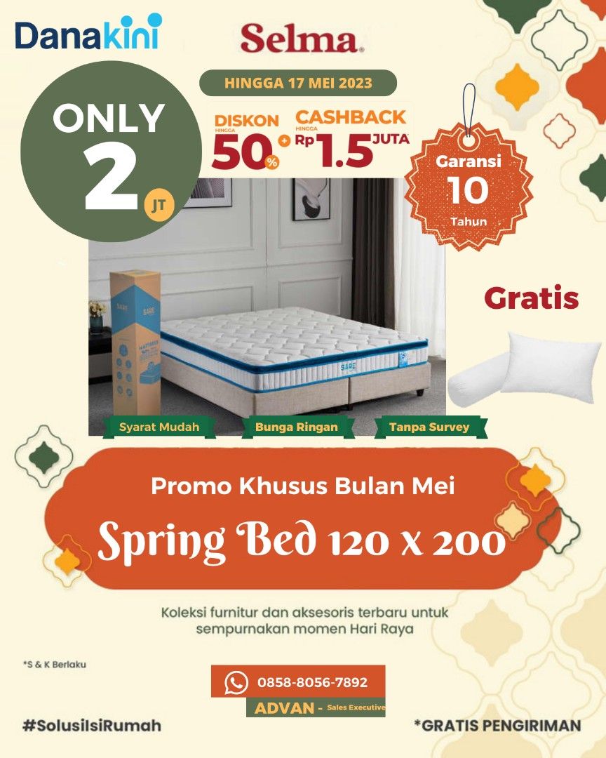 Selma Spring Bed Latex 120 x 200 on Carousell