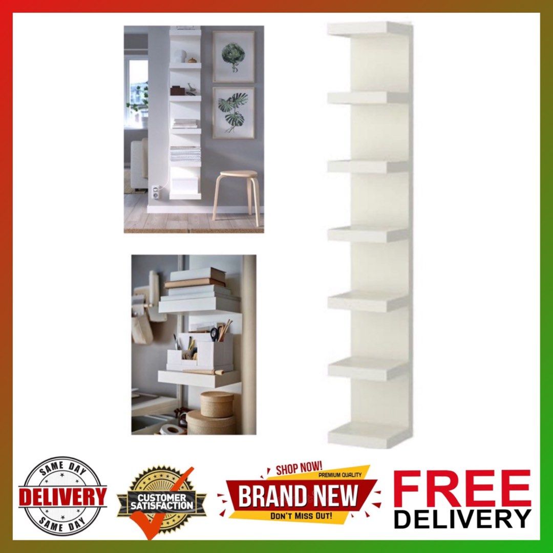 Shelving units, LACK Wall shelf unit White 30x190 Malm Brimnes Hemnes