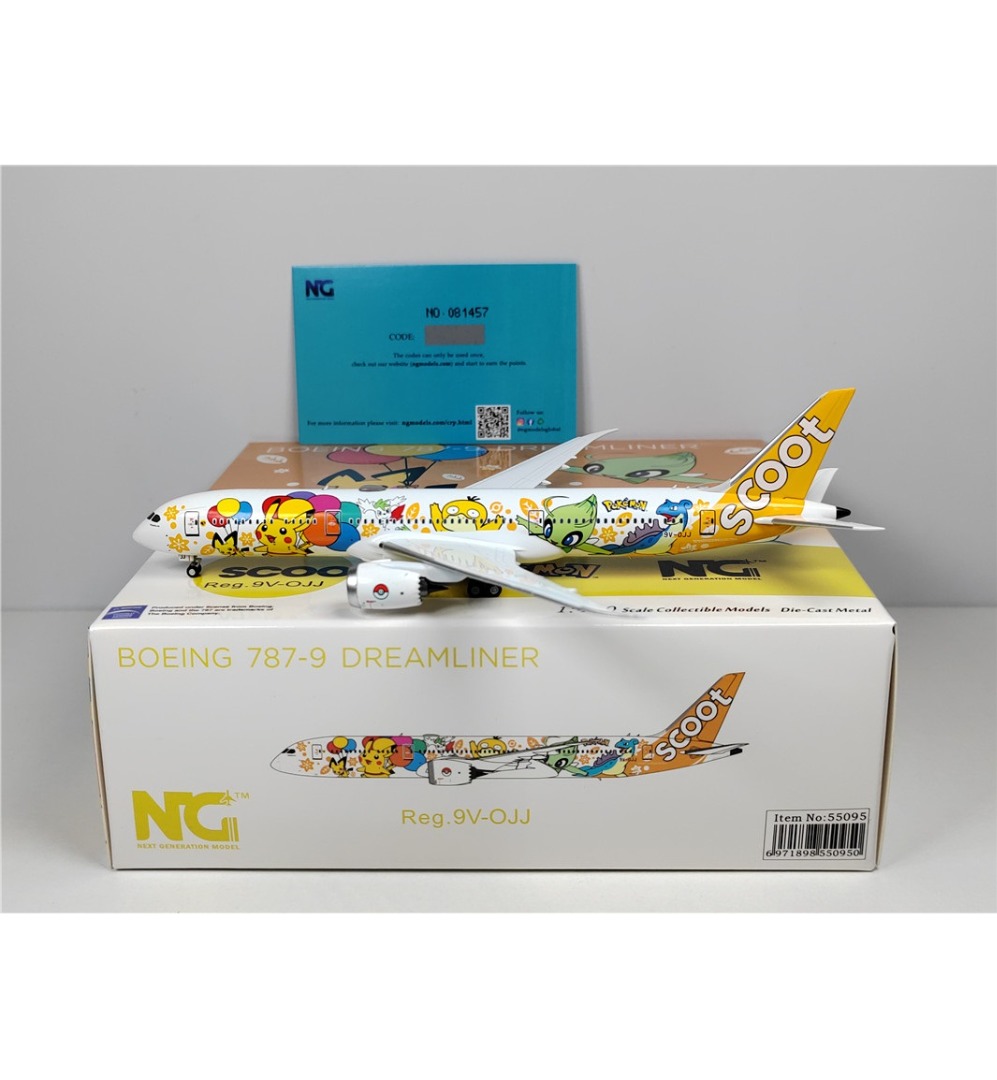 Singapore Scoot Airline Boeing 7879 Dreamliner Model (1400) [Pokemon