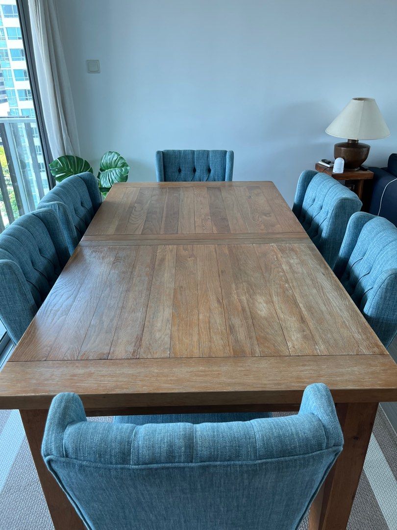 Solid wood 1.8m dining table, Furniture & Home Living, Furniture, Tables & Sets on Carousell