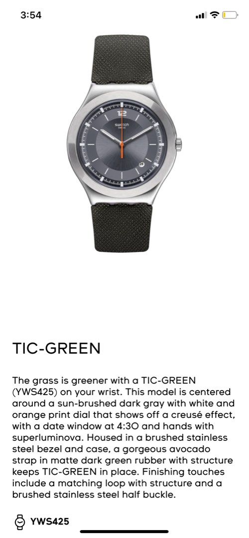 Swatch TIC GREEN military unisex YWS425