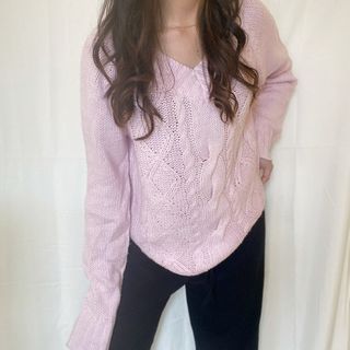 Sweater pink baju hangat lucu pakaian wanita