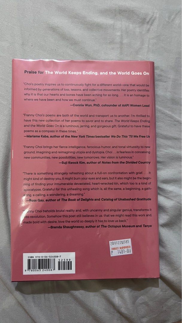 The World Keeps Ending and the World Goes On Franny Choi on Carousell