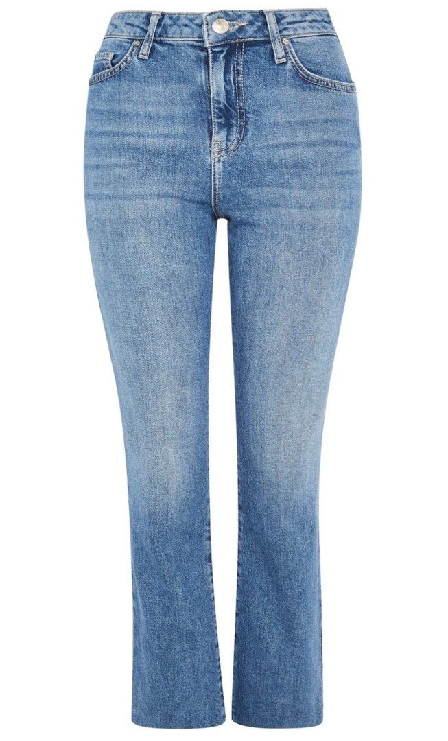Topshop Moto Dree Raw Hem Cropped Kick Flare Jeans