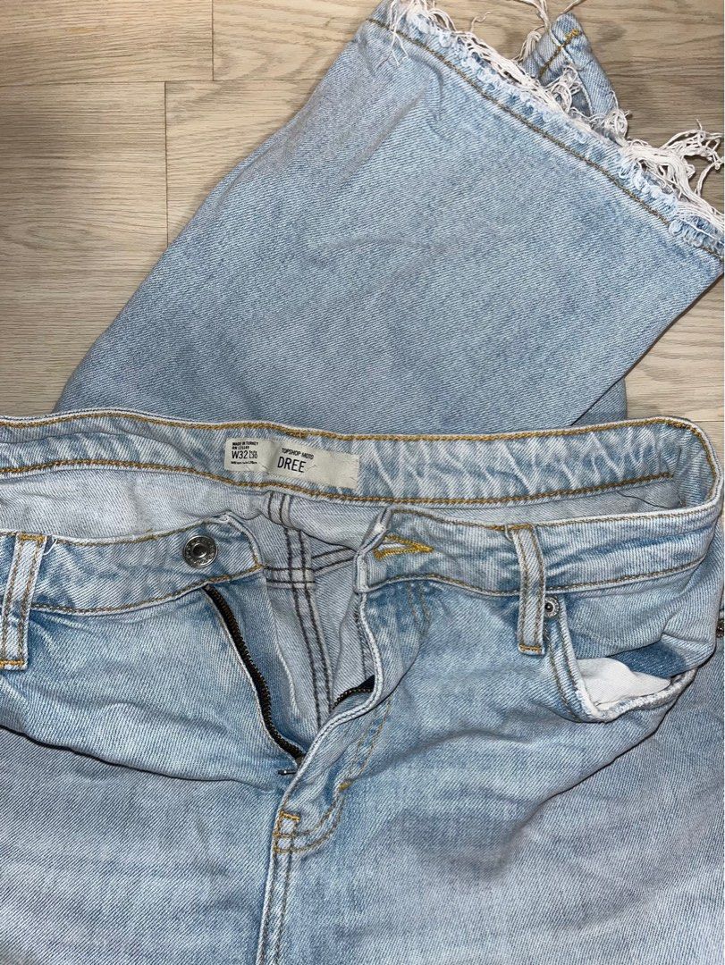 Topshop Moto Dree Raw Hem Cropped Kick Flare Jeans