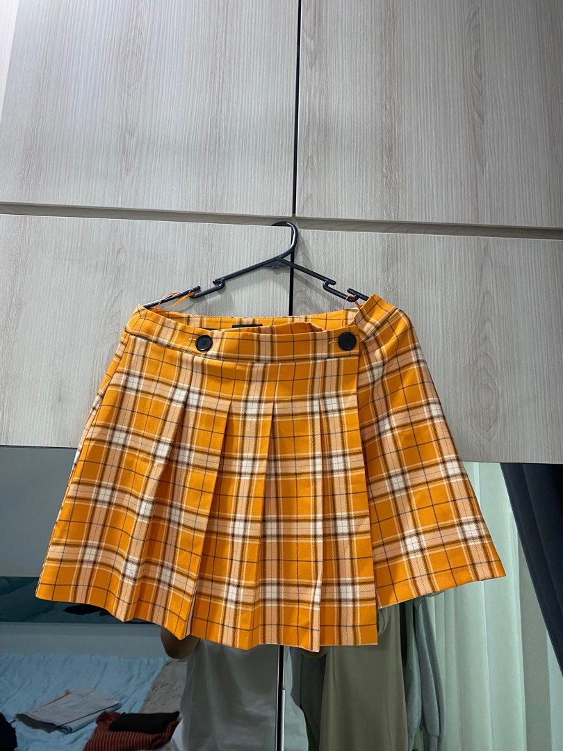Yellow tartan skirt topshop hotsell