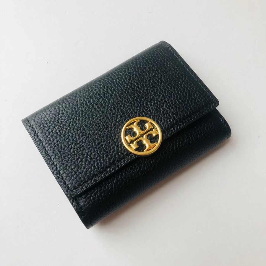 Tory Burch Miller Trifold Wallet Black, Women's Fashion, Bags & Wallets