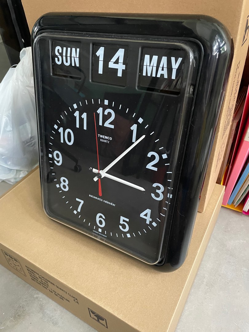 Twemco clock BQ12A black, Furniture & Home Living, Home Decor