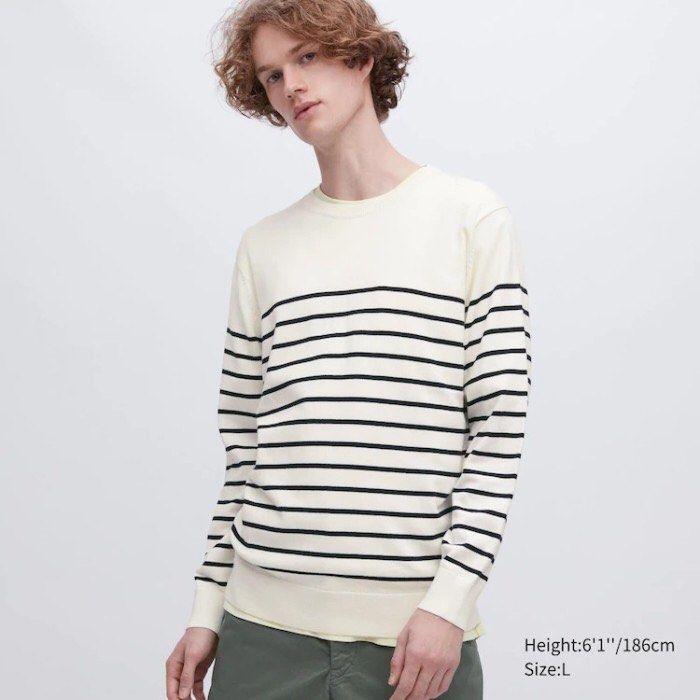 Uniqlo Striped Crew Neck Sweater Mens Uniqlo Crewneck Men Sweeter