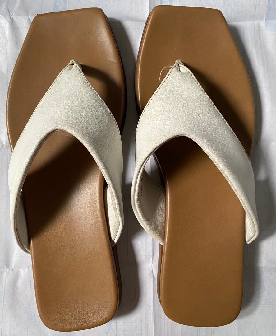 White thong best sale slippers