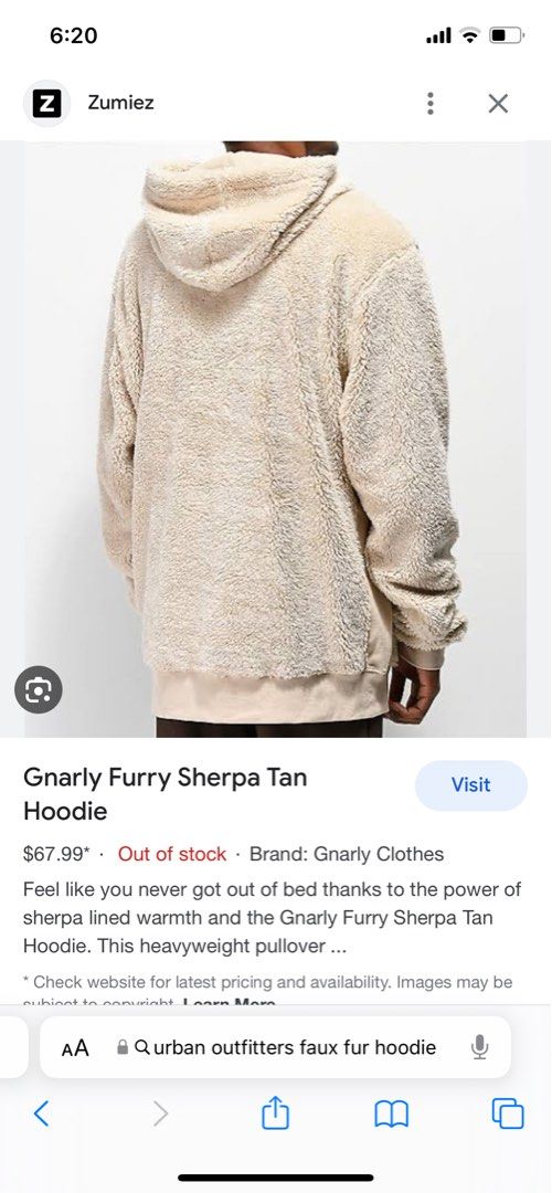 Uo faux fur hoodie sweatshirt best sale