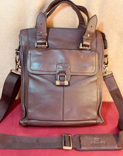 Vintage Falan Dupeng Sling Bag Handbag in Dark Chocolate Pebbled Leather