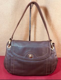 Vintage Pierre Cardin Soft Leather Shoulder Bag in Dark Brown