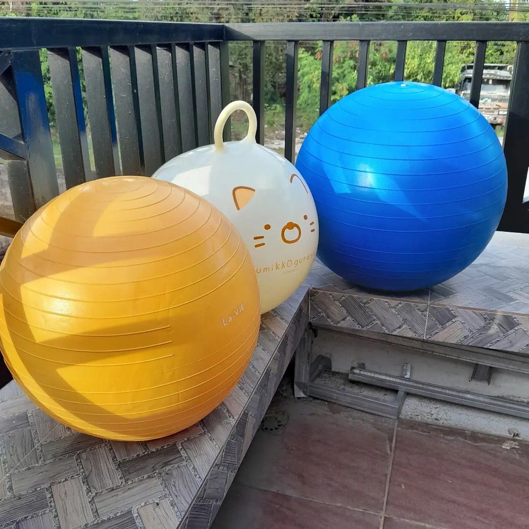 Yellow Yoga Ball Hobbies Toys Toys Games on Carousell