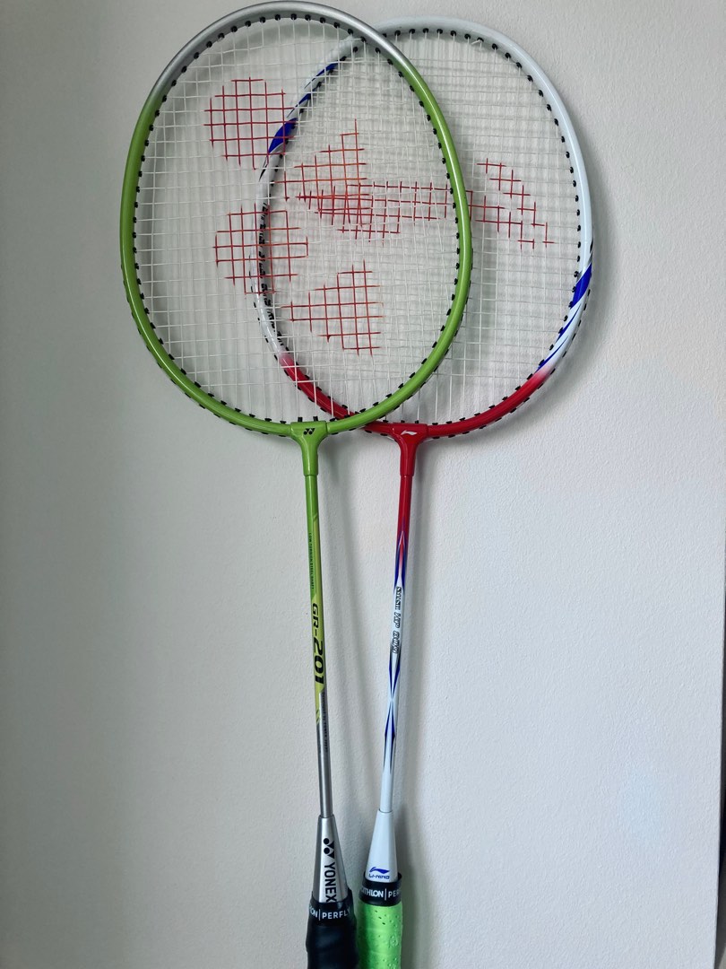 Yonex + Li Ning badminton rackets + cocks, Sports Equipment, Sports