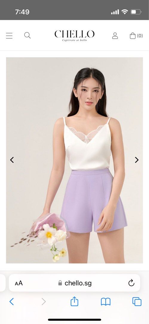 Yoona Delicate Lace Silky Camisole in Iconic White