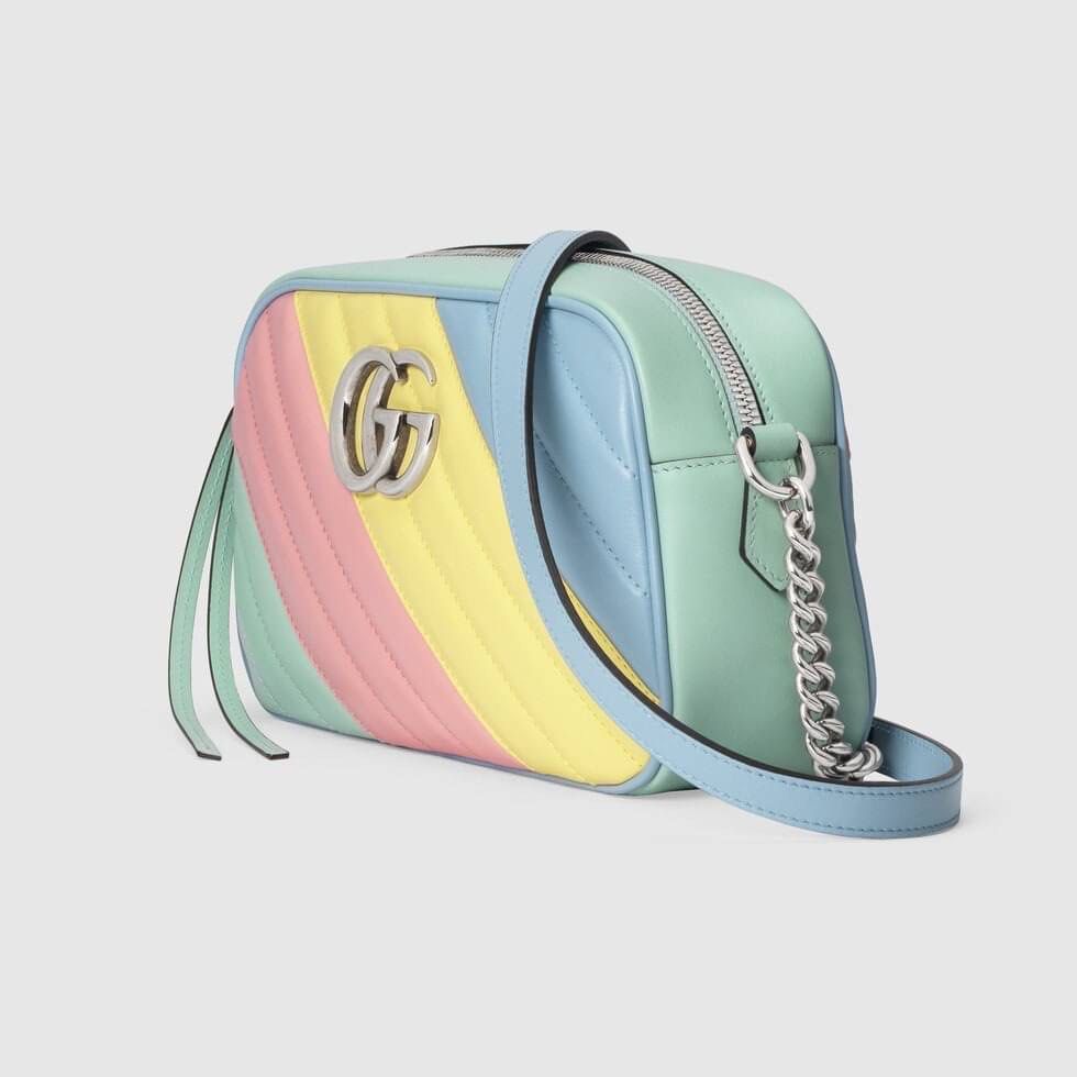 100 Gucci GG Marmont Small Shoulder Bag In Pastel And Rainbow