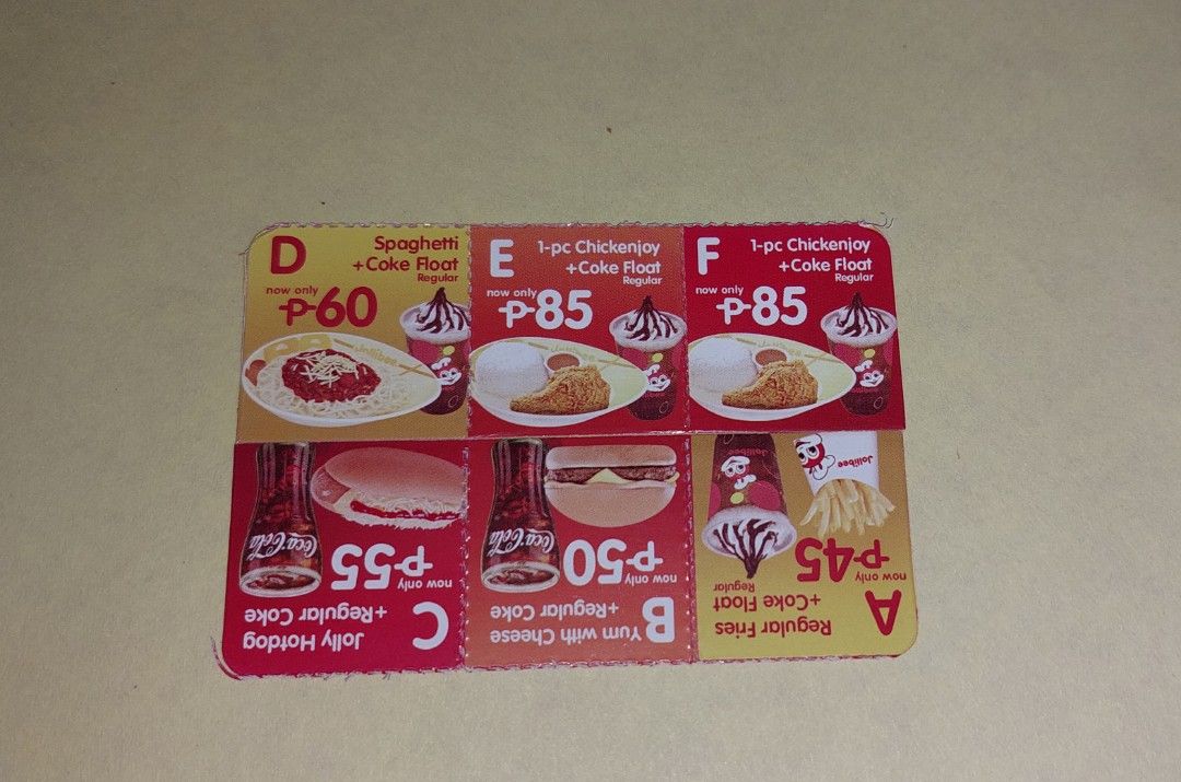 2012 Coca Cola Coke Jollibee Tipid Card 30th Anniversary Promo