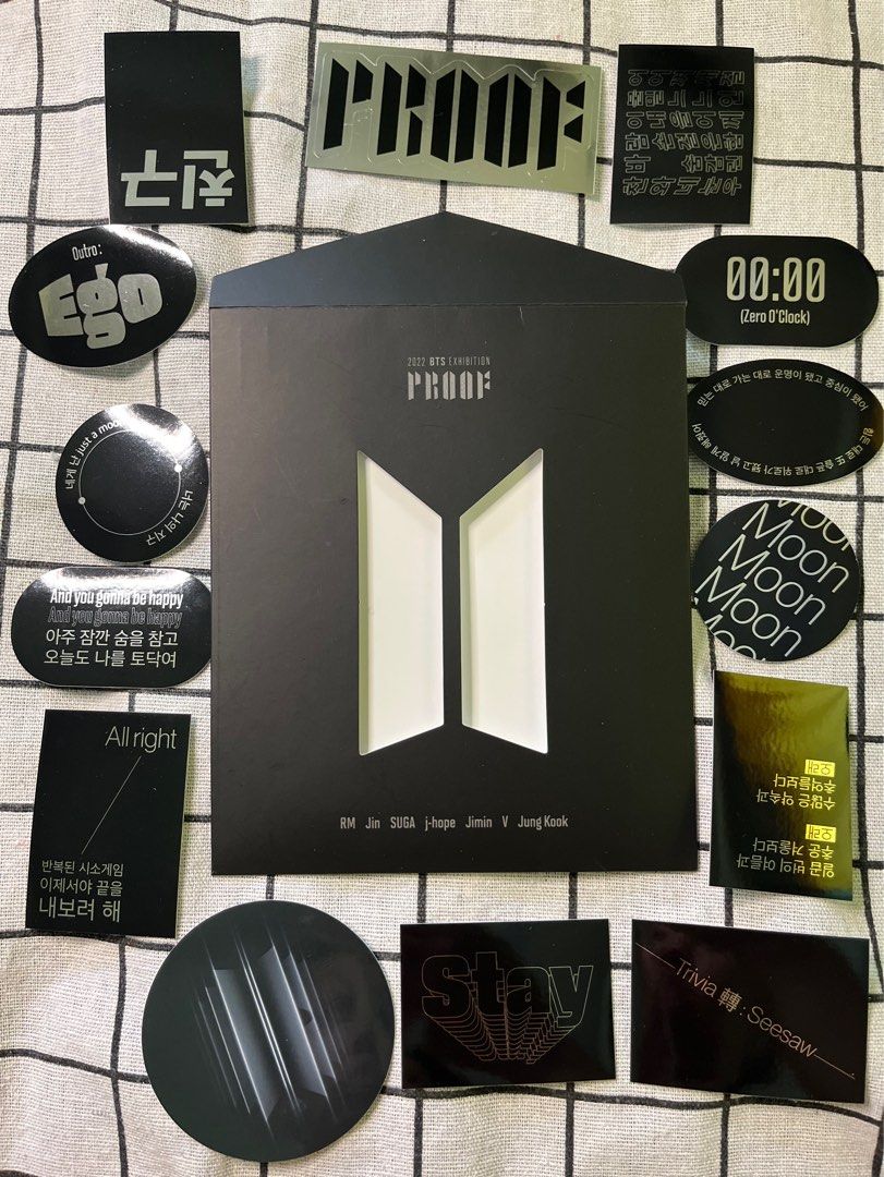 2022 BTS exhibition proof lucky draw sticker set, Hobbies & Toys
