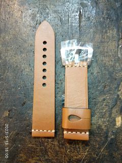 20x20mm淺棕色瘋馬錶帶，手工錶帶
