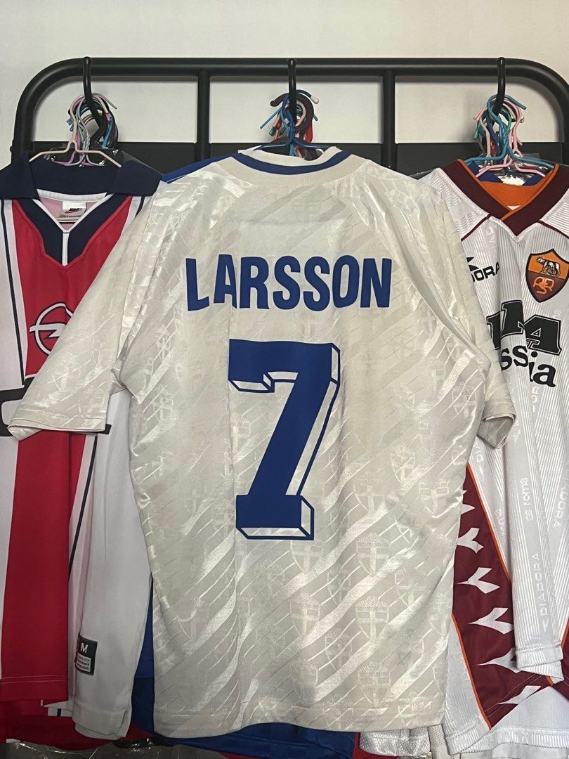 7 Larsson Sweden 1994/96 Away soccer/football jersey/kit rare/retro