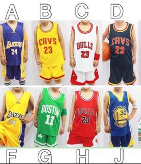 全新 現貨 新品 幼兒 兒童 小童 幼童 籃球套裝 運動服 大童 NBA 球衣James curry 勇士 公牛 親子裝批發