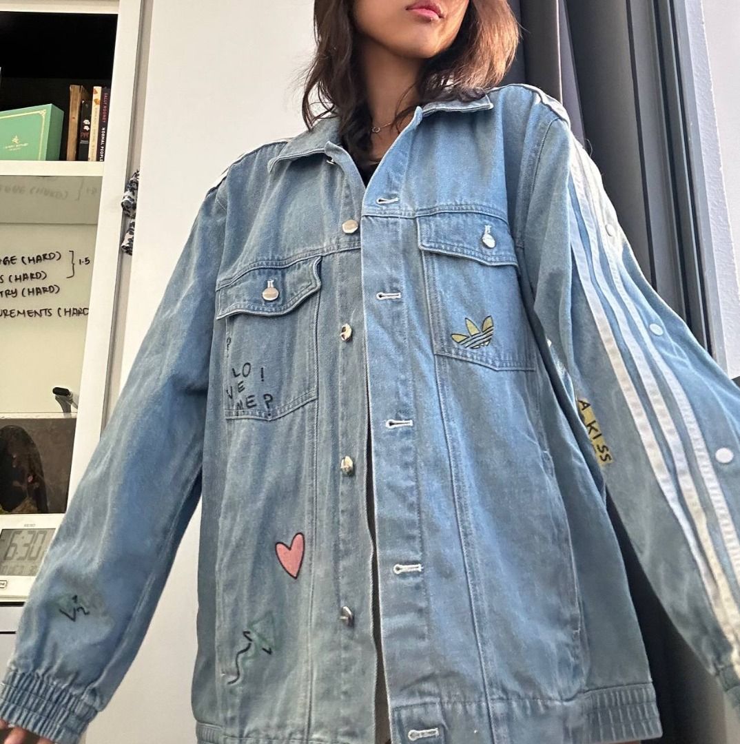 Adidas stickerbook style Denim Jacket