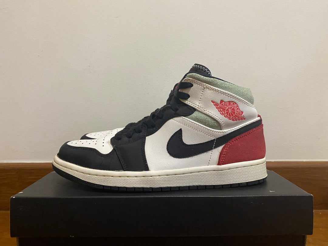 jordan aj 1 mid se red and black