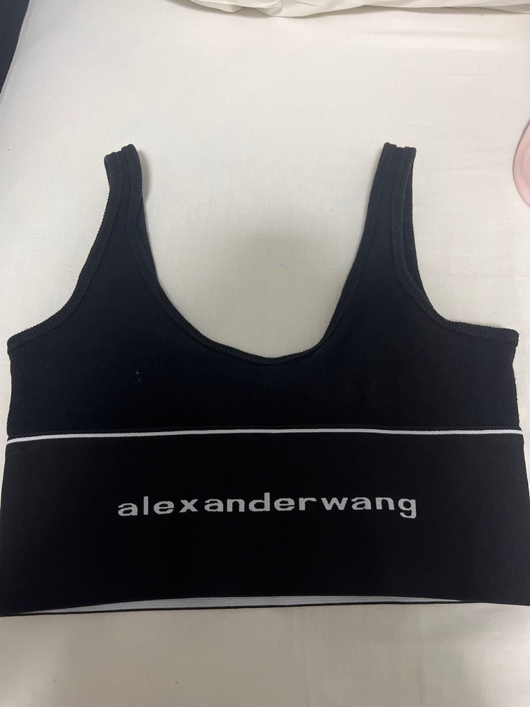 Womens Alexander Wang black Cropped Bra Top