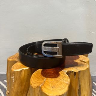 AUTH BURBERRY BUCKLE LEATHER BELT