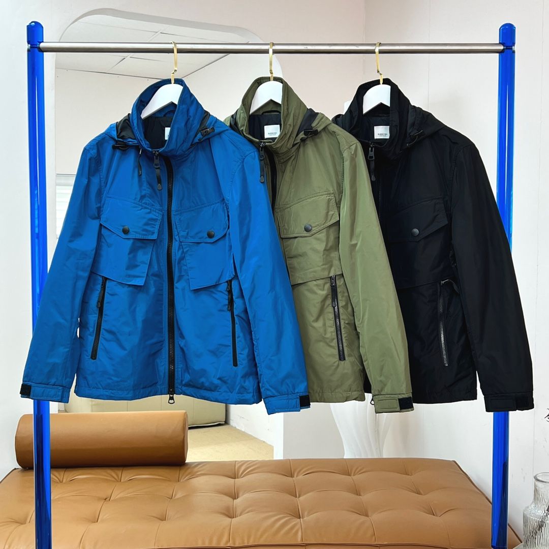 Mens blue hotsell burberry jacket