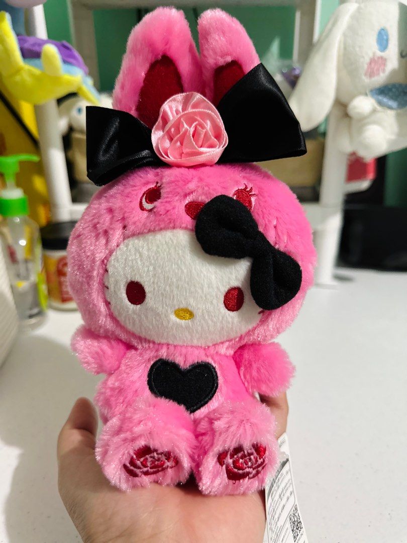 Authentic Sanrio Hello Kitty Colorful Bunny Pink Plush, Hobbies & Toys ...