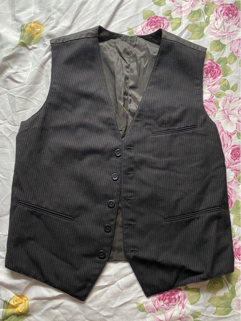 All black vest suit cheap