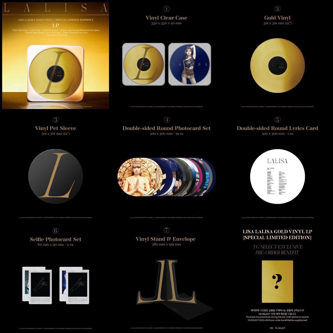 BLACKPINK LALISA GOLD LP VINYL lisa リサ タレントカード BLACKPINK