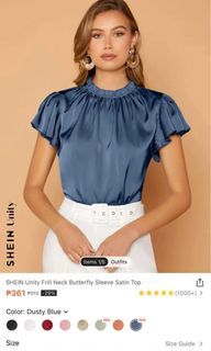 Blue Blouse Office Top Formal Top