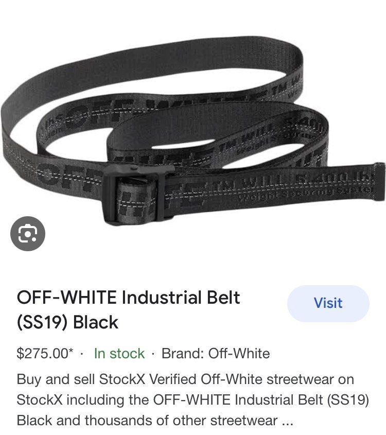 SALE Brand New Authentic Off-White Black Logo Industrial Belt C/o Virgil  Abloh Designer Accessory, Luxury, Accessories on Carousell