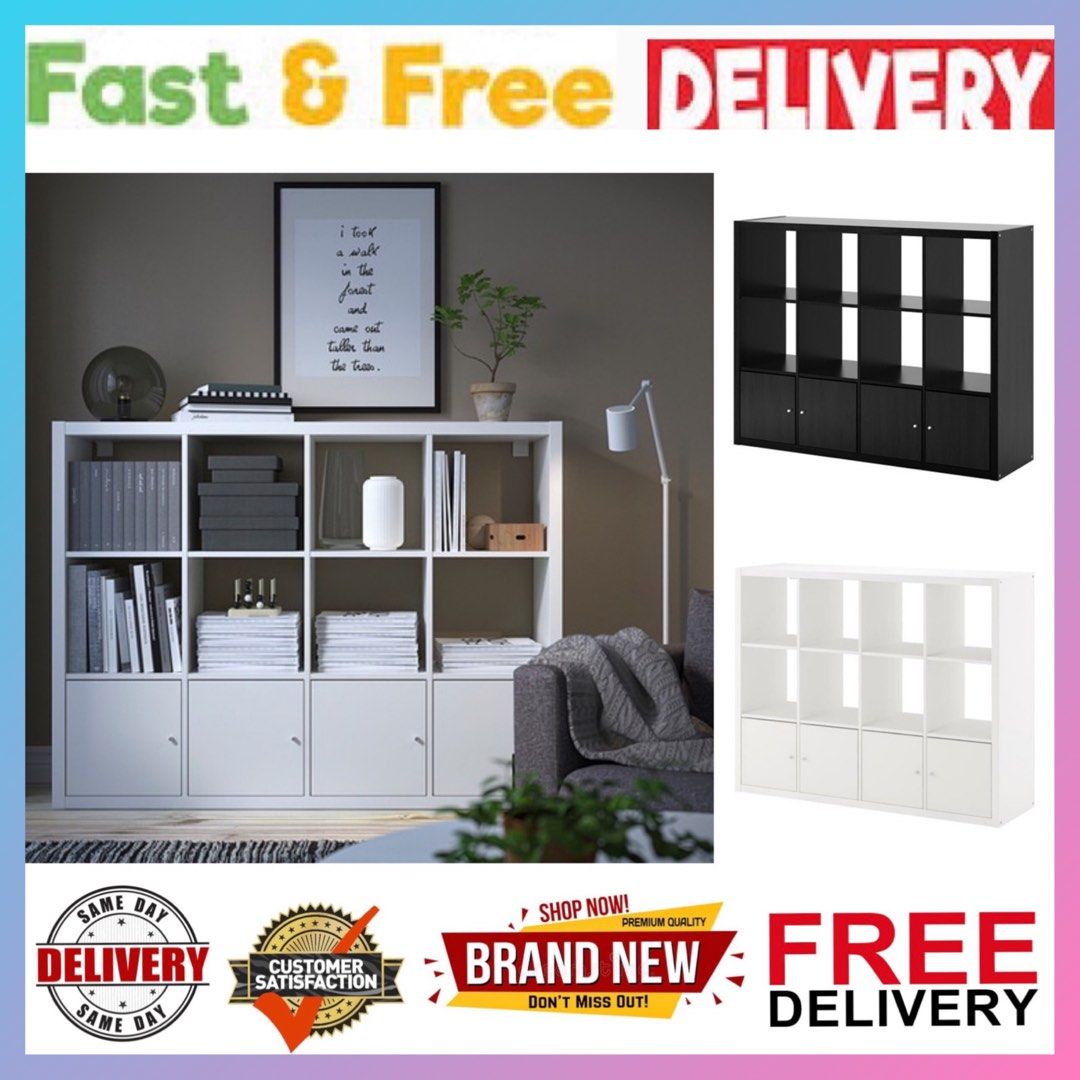 Brand new Wine cabinet KALLAX Shelving unit with 4 inserts Malm Brimnes Hemnes Nordli Mackapar Billy Alex Kallax Trofast Koppang Kullen Smastad Lack