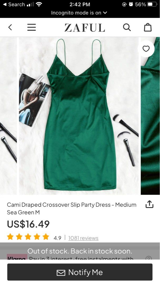 Cami draped crossover slip dress discount