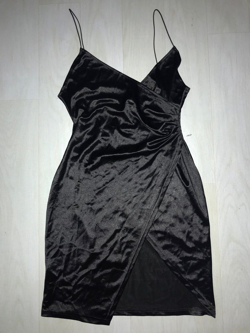 Cami draped crossover slip party hot sale dress