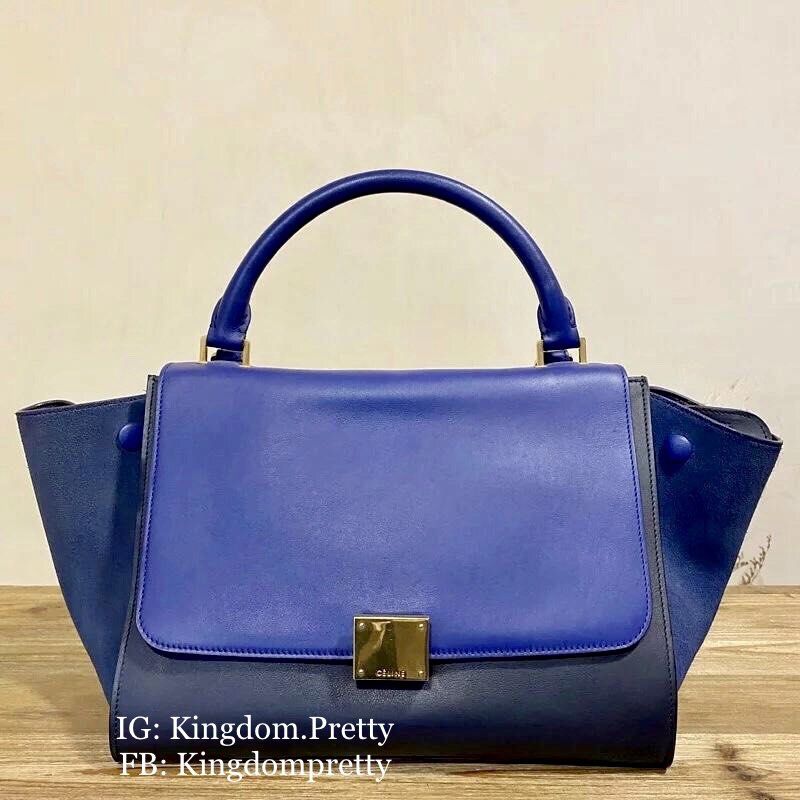 Celine Trapeze Small Size Top Handle Flap Closure Bag Blue Preorder on Carousell