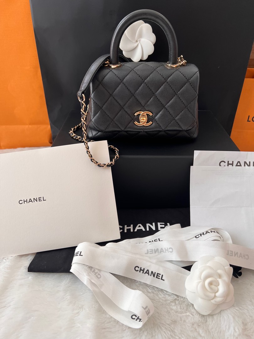 Chanel coco handle mini black ghw on Carousell