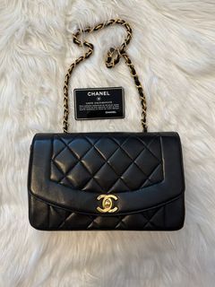 Chanel 1997 Vintage Caramel Beige Medium Diana Flap Bag 24k GHW