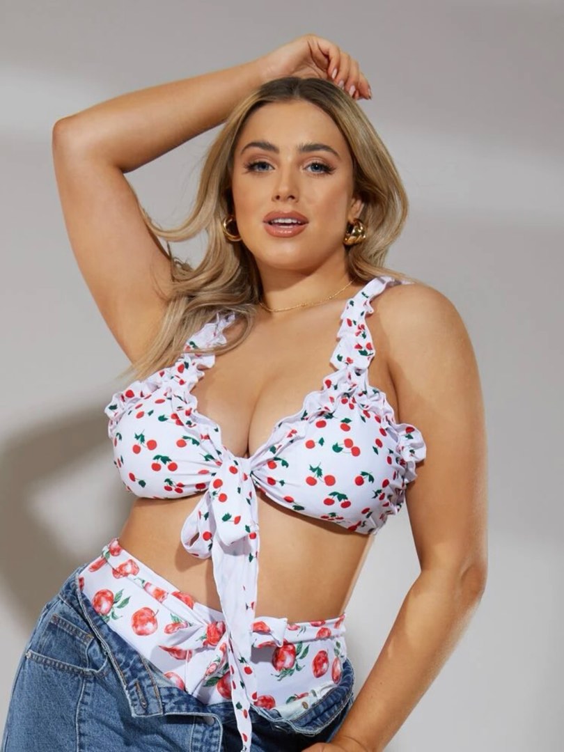 Cherry Print Bikini Top, Women's Fashion, Swimwear, Bikinis & Swimsuits