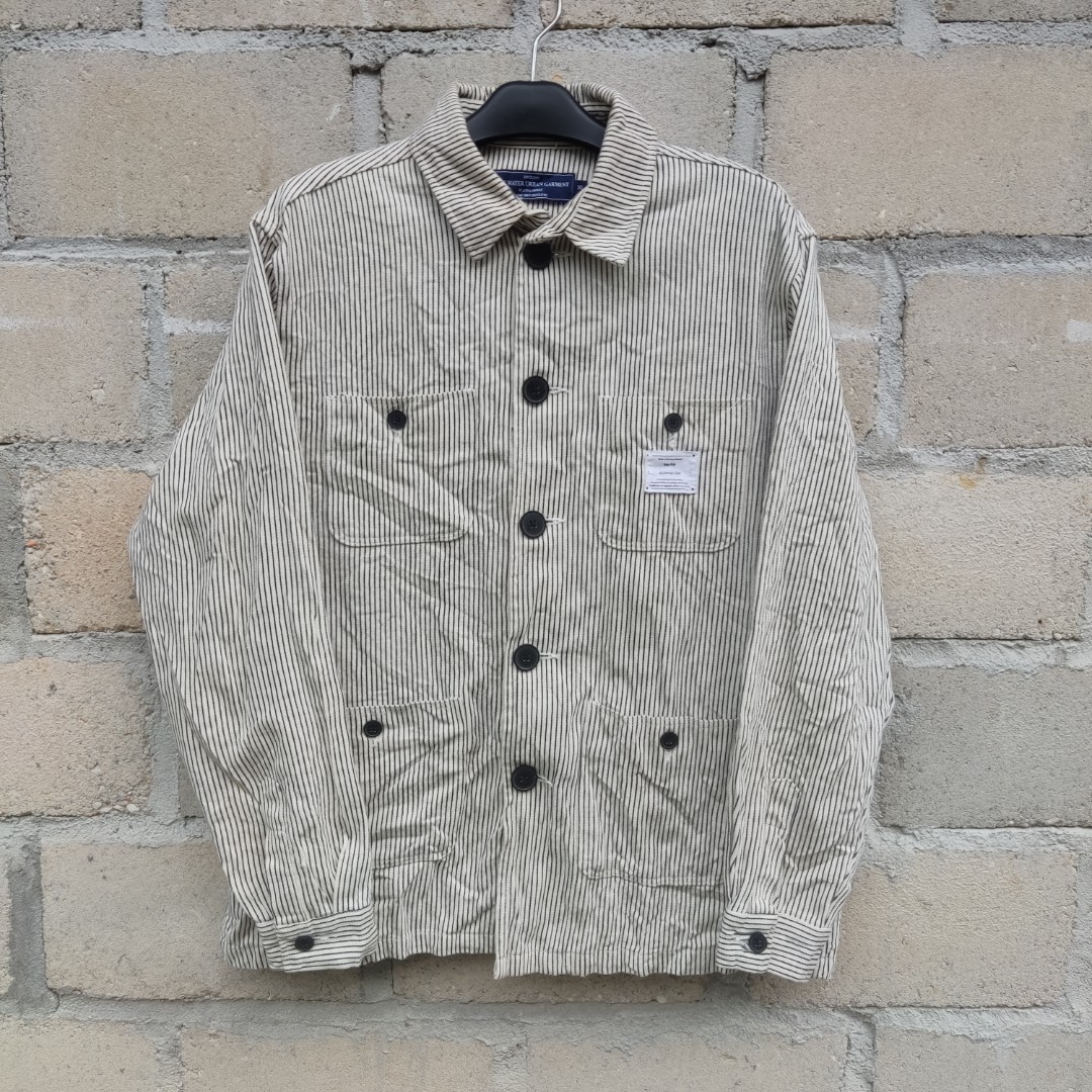 Chore jacket blue water urban garment hickory strips on Carousell