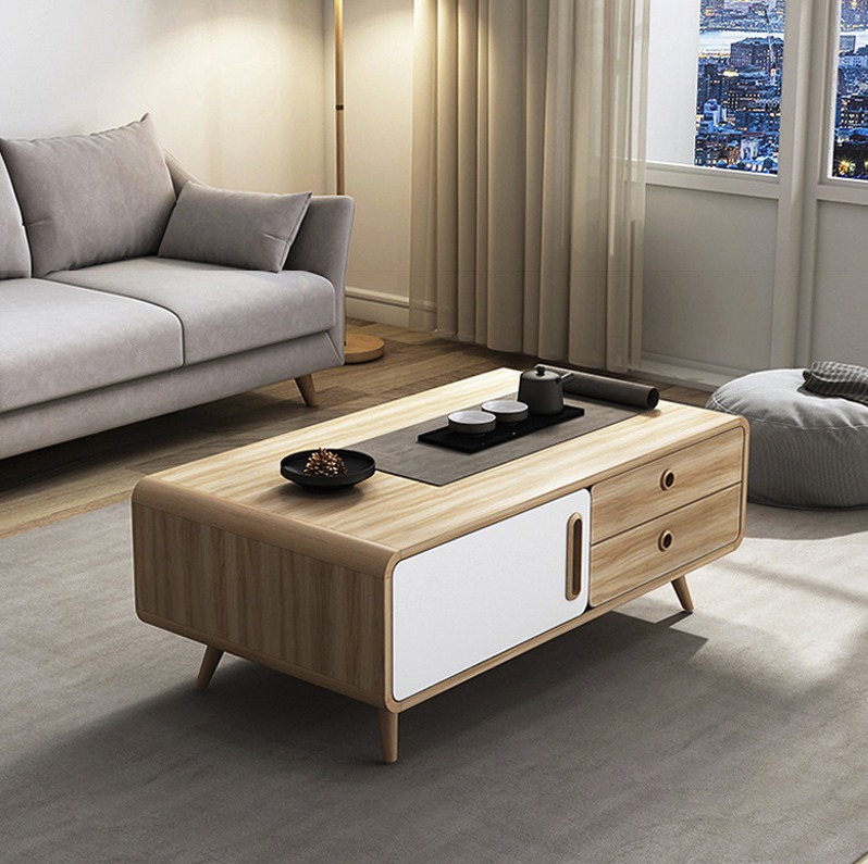Coffee Table *Light Wood /Free Delivery A square table with drawers ...